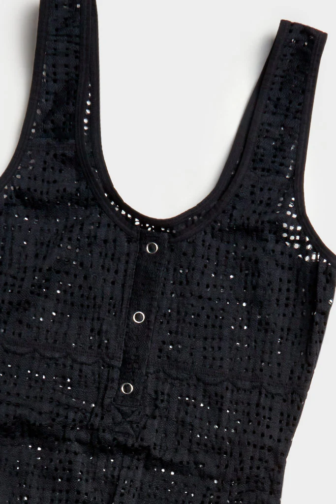Eyelet Lace Bodysuit in Black - Image 8