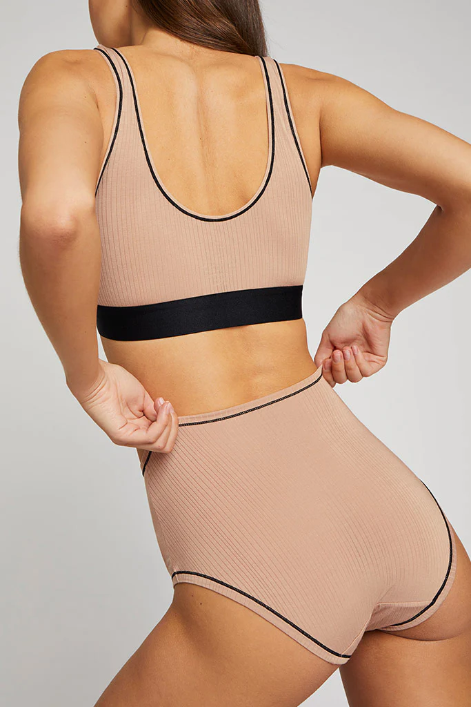 Whipped Bra Top in Buff + Black - Image 2