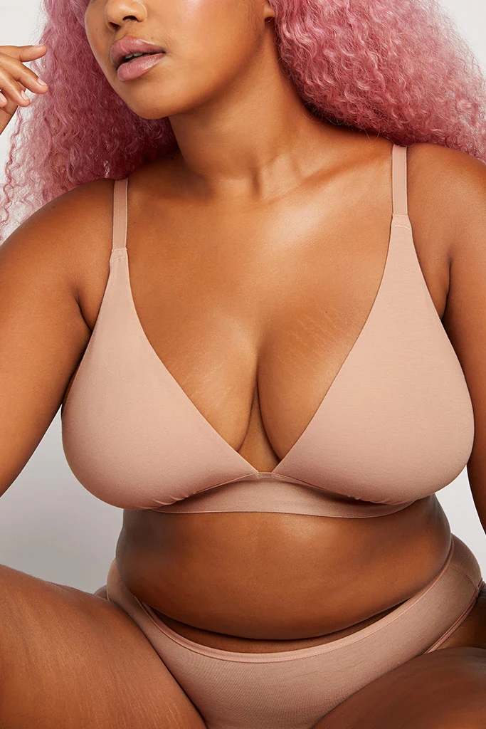 Cloud Cotton Triangle Bra in Buff - Image 3