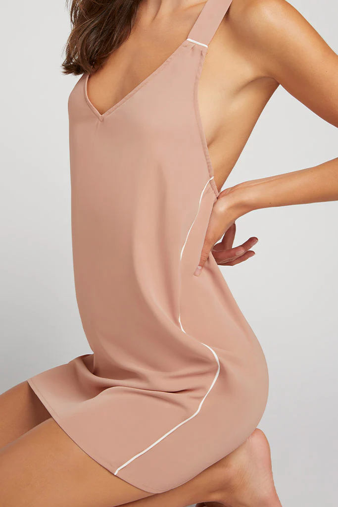 Supreme Mini Slip Dress in Buff - Image 3
