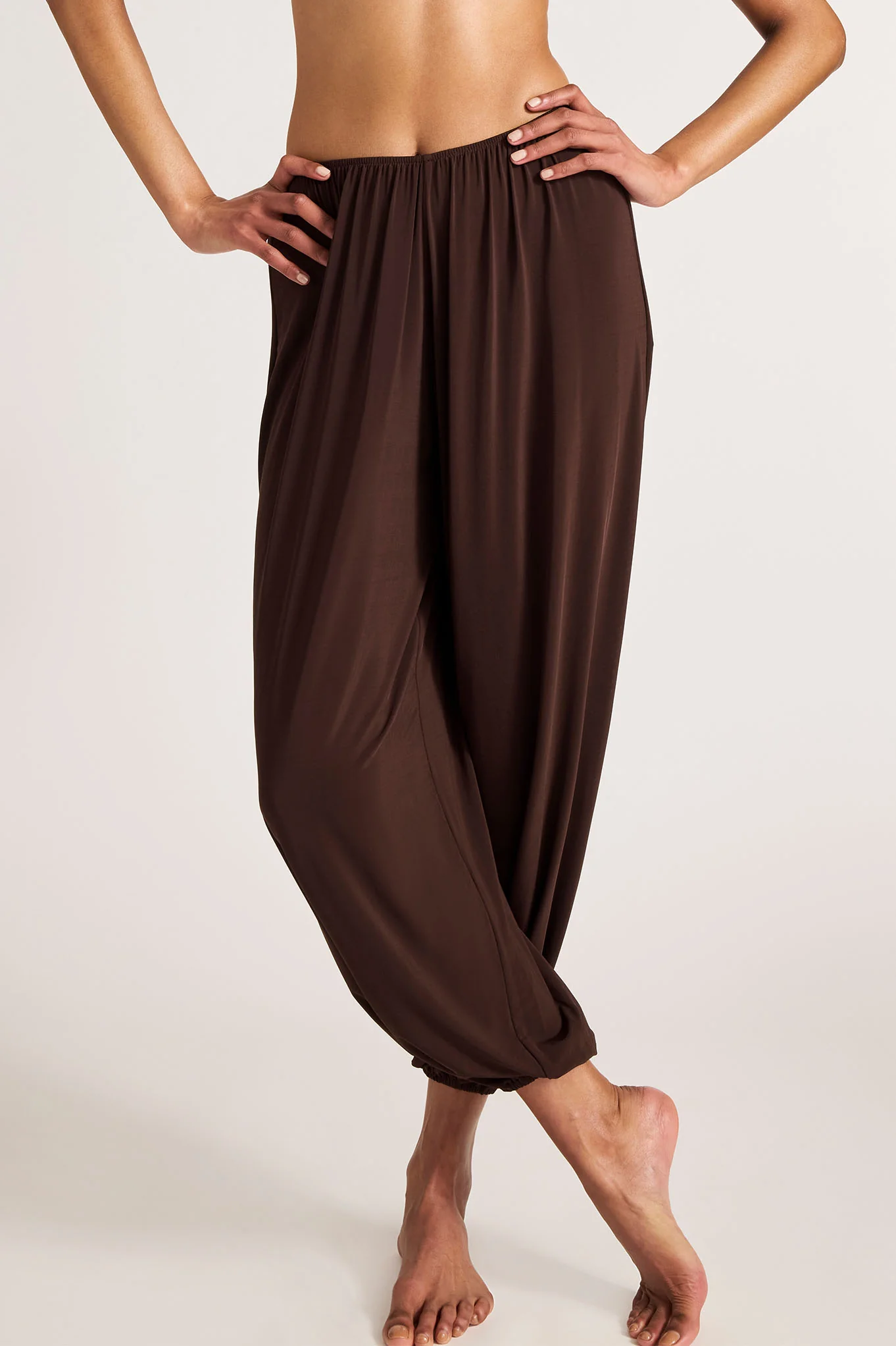 Slink Draped Pant in Espresso - Image 2