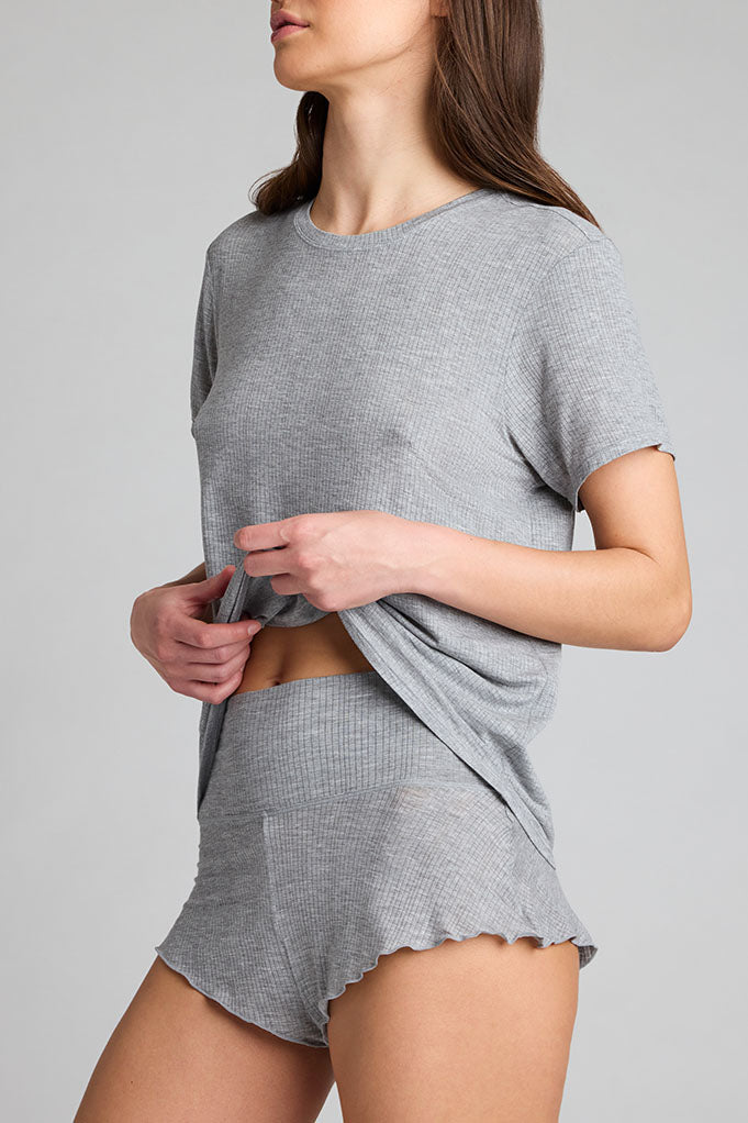 Whipped Boyfriend Tee in Heather Grey - Image 2