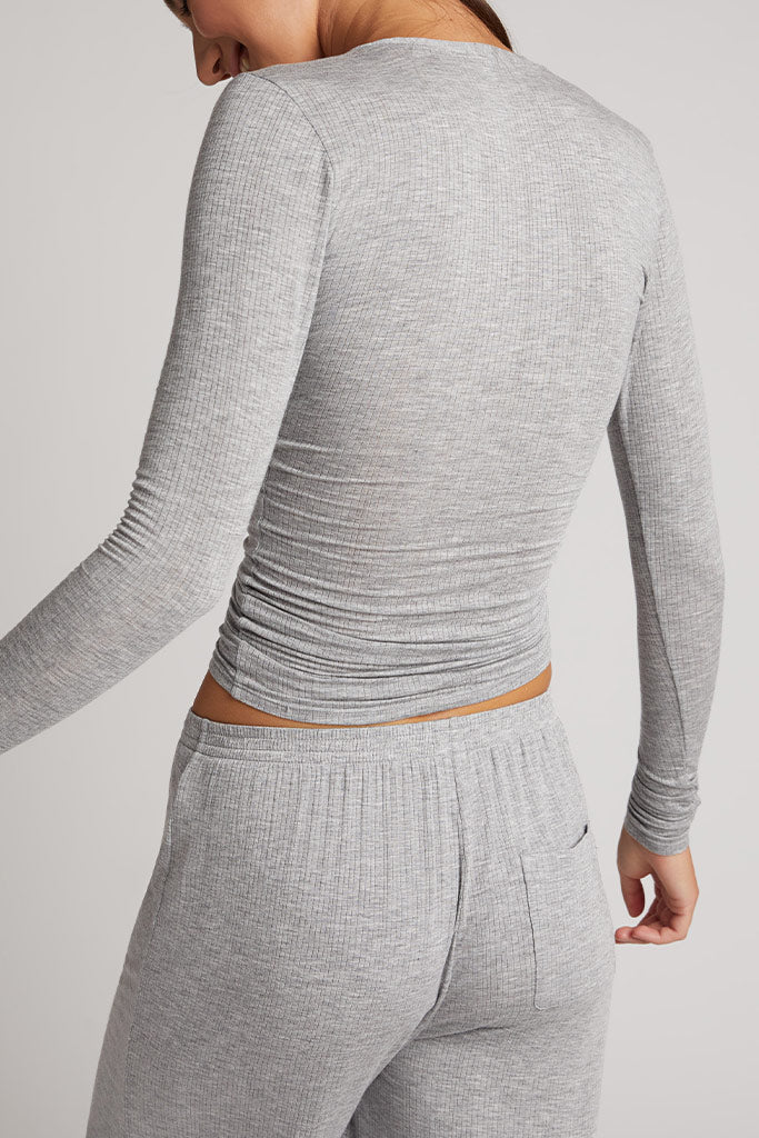 Whipped Henley in Heather Grey - Image 2