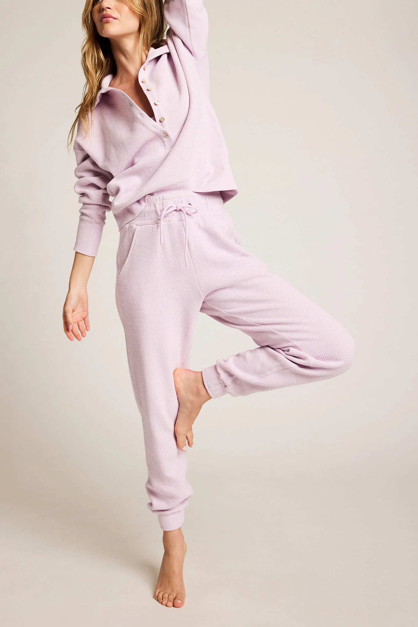 Waffle Knit Jogger in Lilac