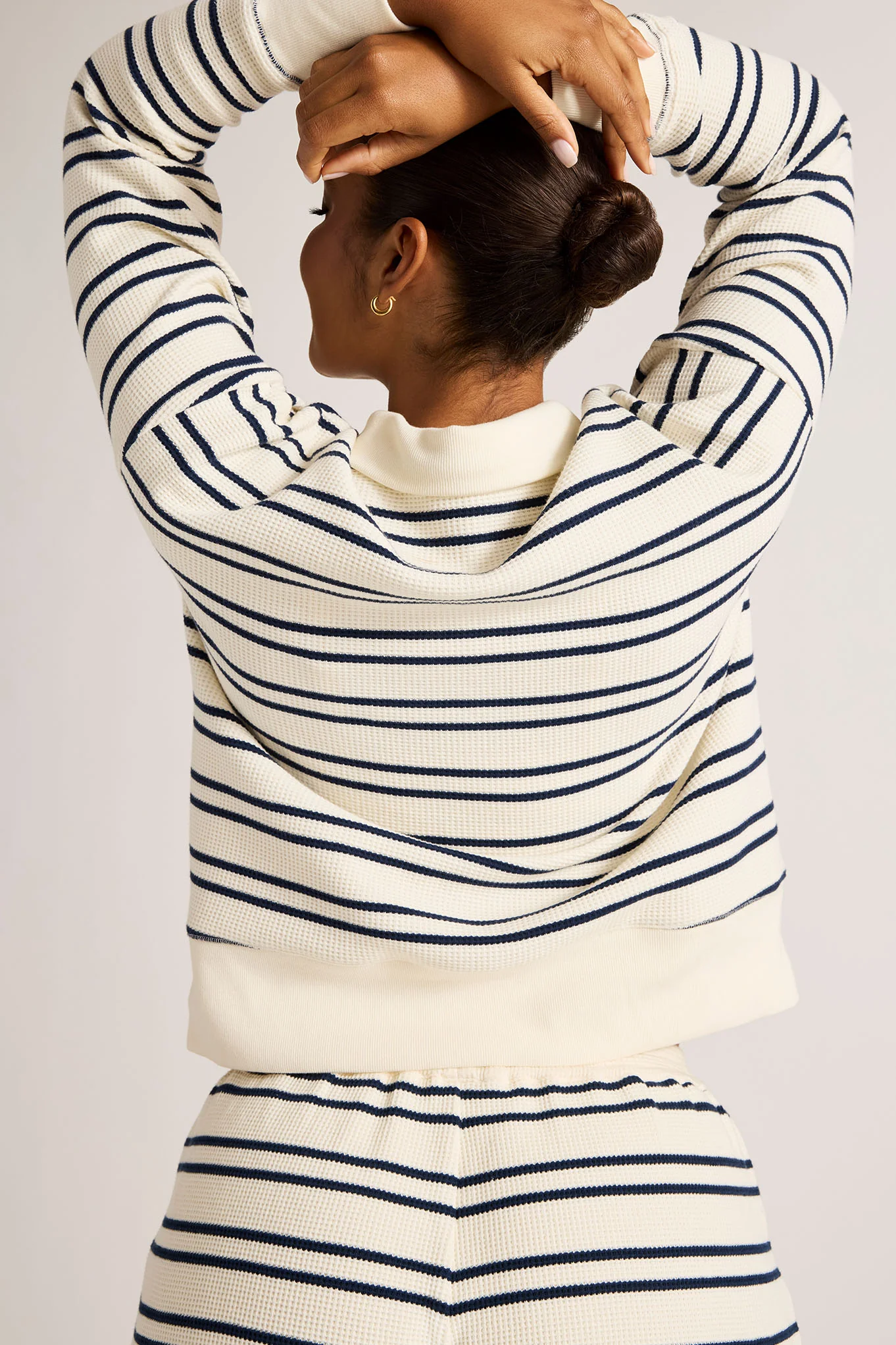 Waffle Knit Pullover in Sailor - Image 3