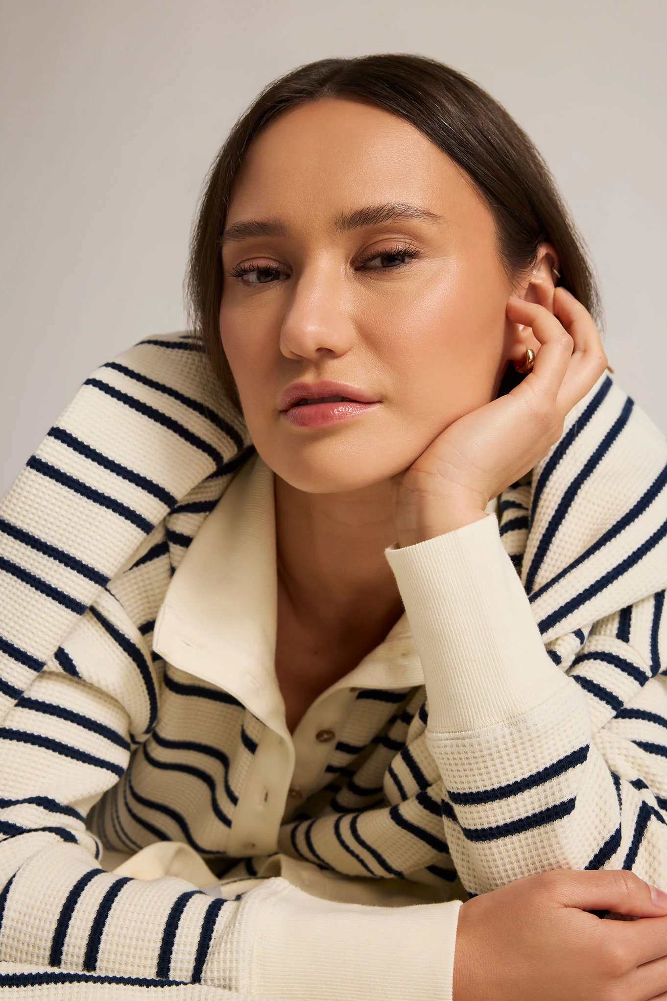 Waffle Knit Pullover in Sailor - Image 6