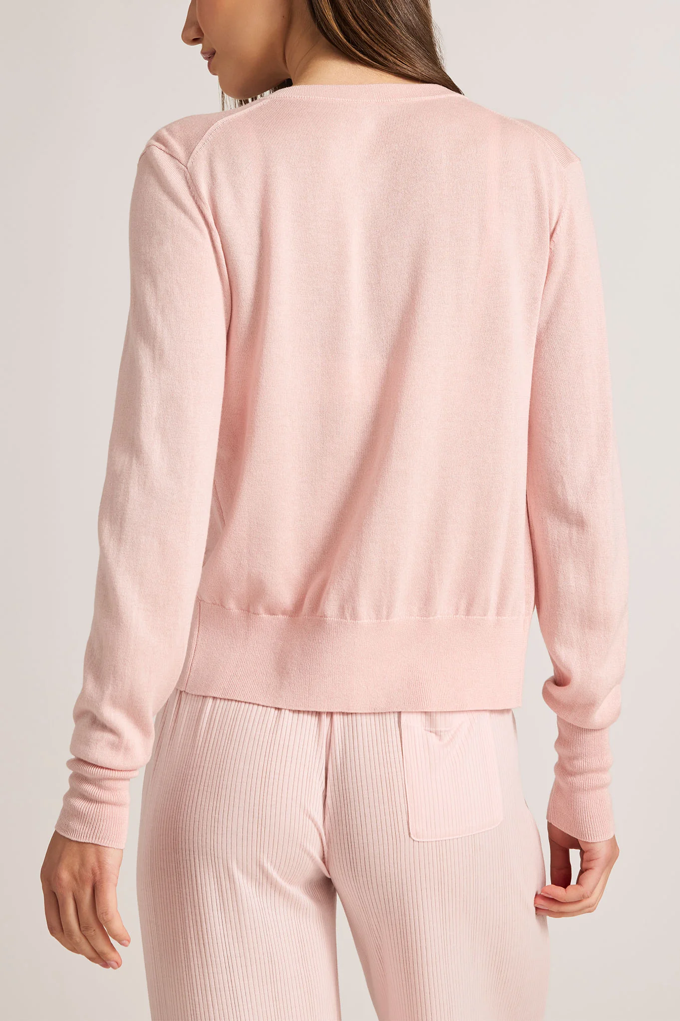 Silk Cashmere Cardi in Shell - Image 4